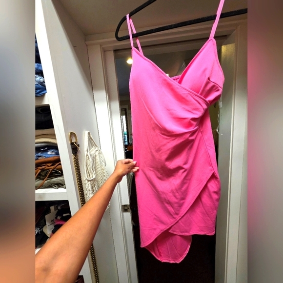 Pink Wrap Dress - Picture 1 of 3